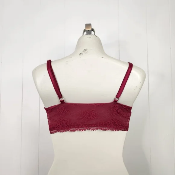 Victoria's Secret Love Cloud Claret Red Lined Wireless Lounge Bra Small DD Cup - Picture 3 of 7
